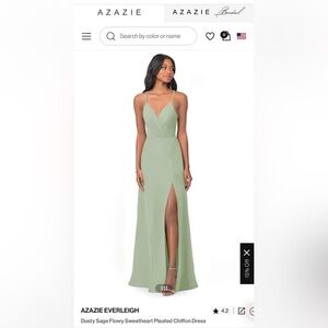 Azazie like new (worn once) Dusty Sage dress